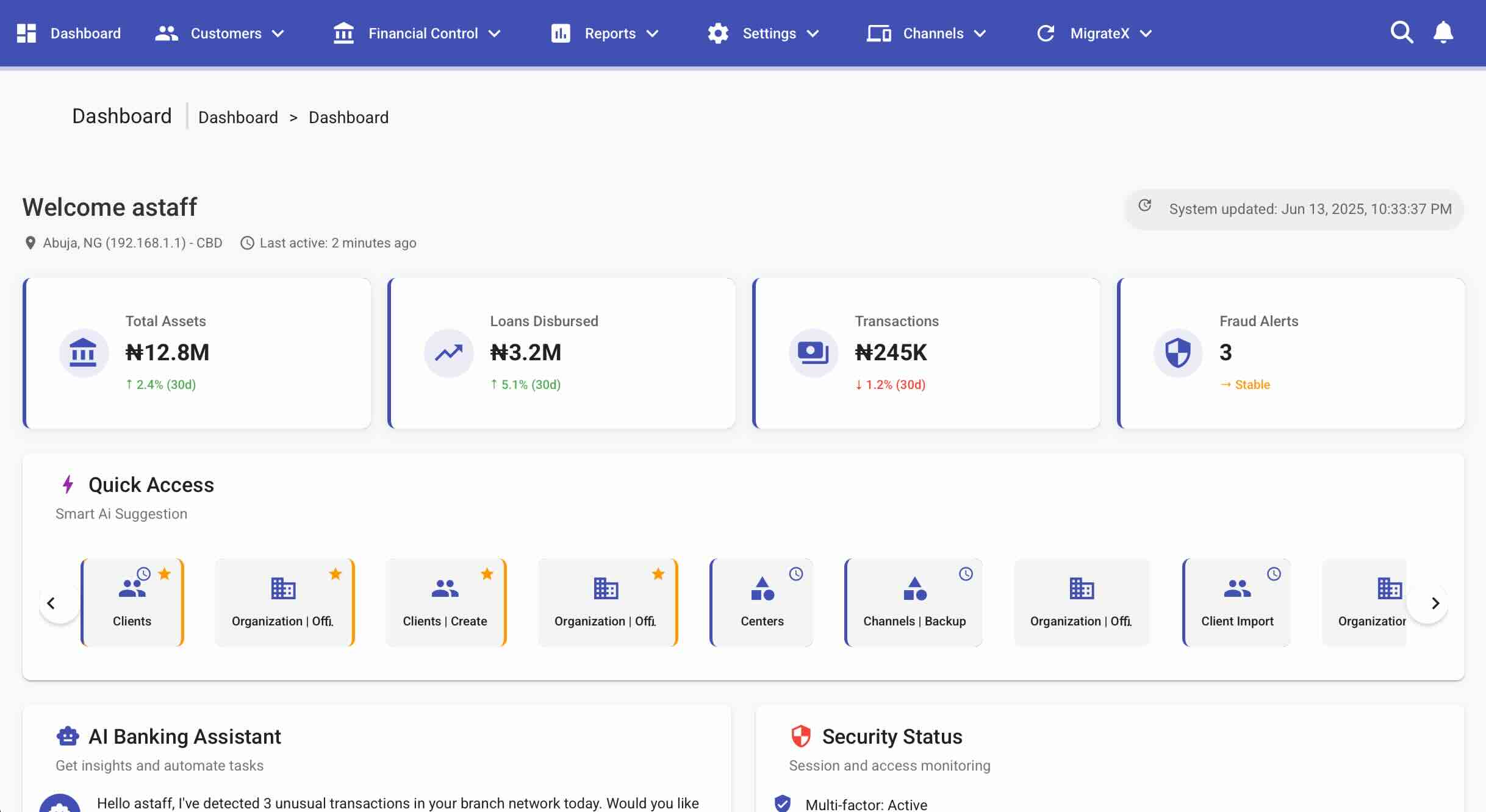 FinCore Dashboard